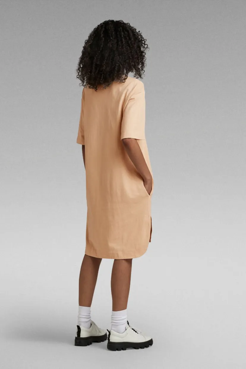 Женское бежевое платье Boxy U tee dress 3
