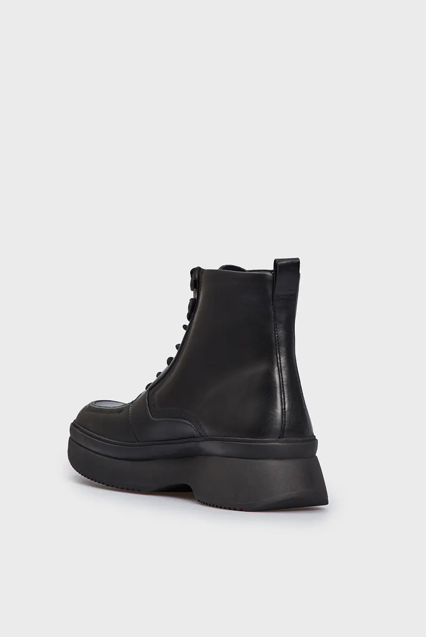 Мужские черные кожаные ботинки LACE UP 5