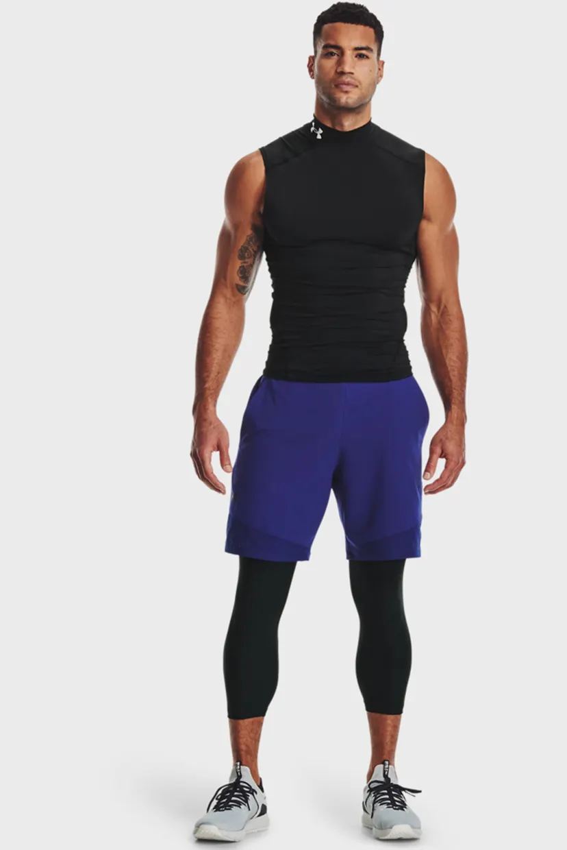 Мужские черные тайтсы UA HG Armour 3/4 Legging 4