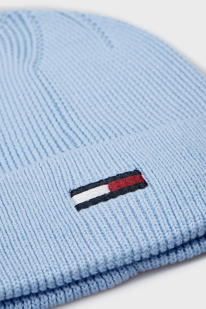 Женская голубая шапка TJW ELONGATED FLAG BEANIE 3