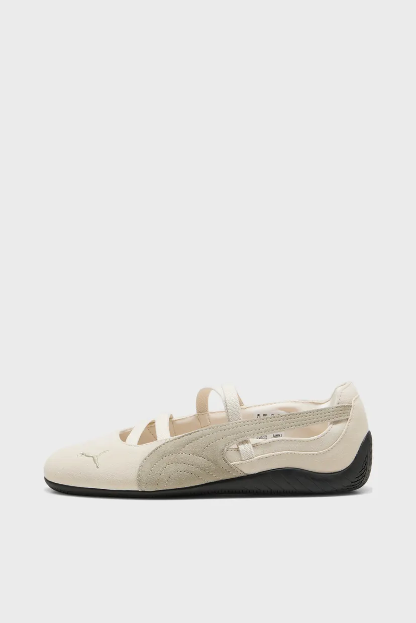 Женские бежевые замшевые балетки Speedcat Ballet Suede Shoes Women 4