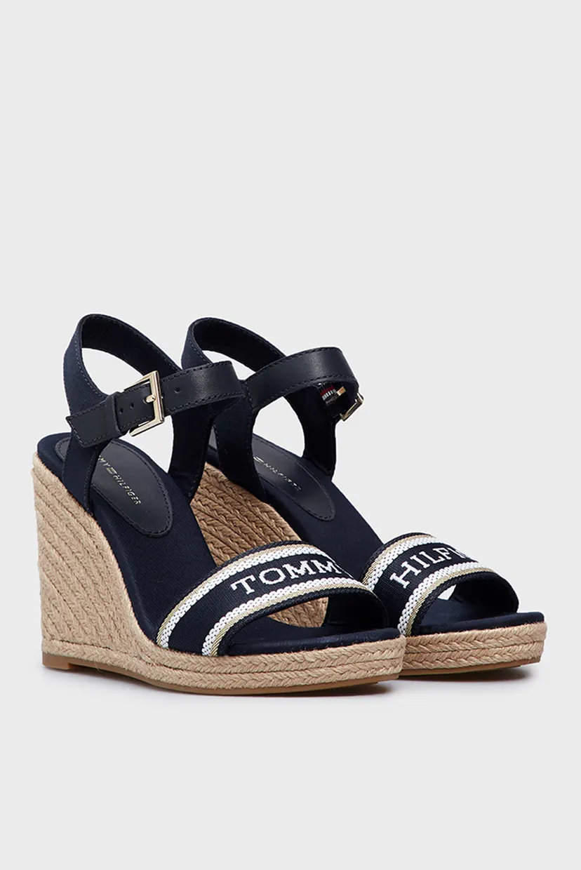 Женские темно-синие босоножки MONO WEBBING HIGH WEDGE SANDAL 3