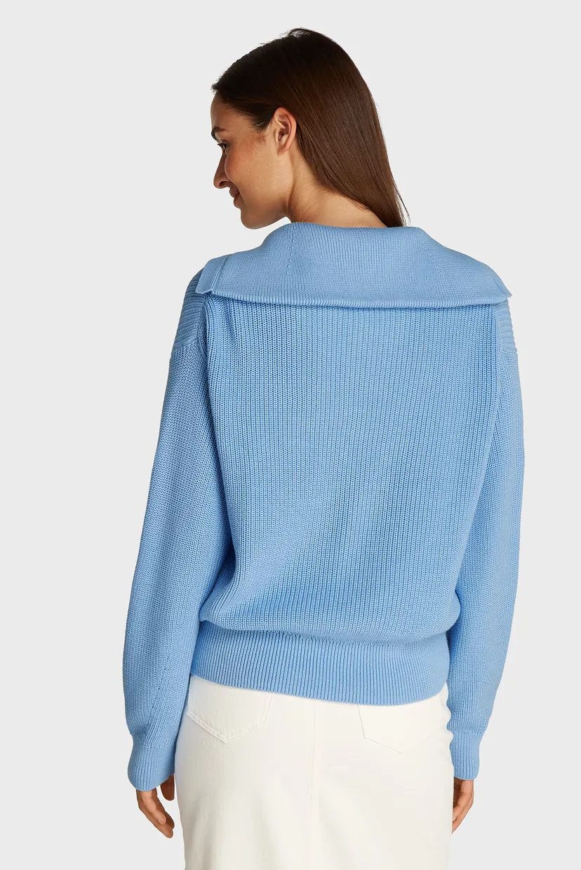 Женский голубой пуловер CO CARDI STITCH OPEN POLO SWT LS Tommy