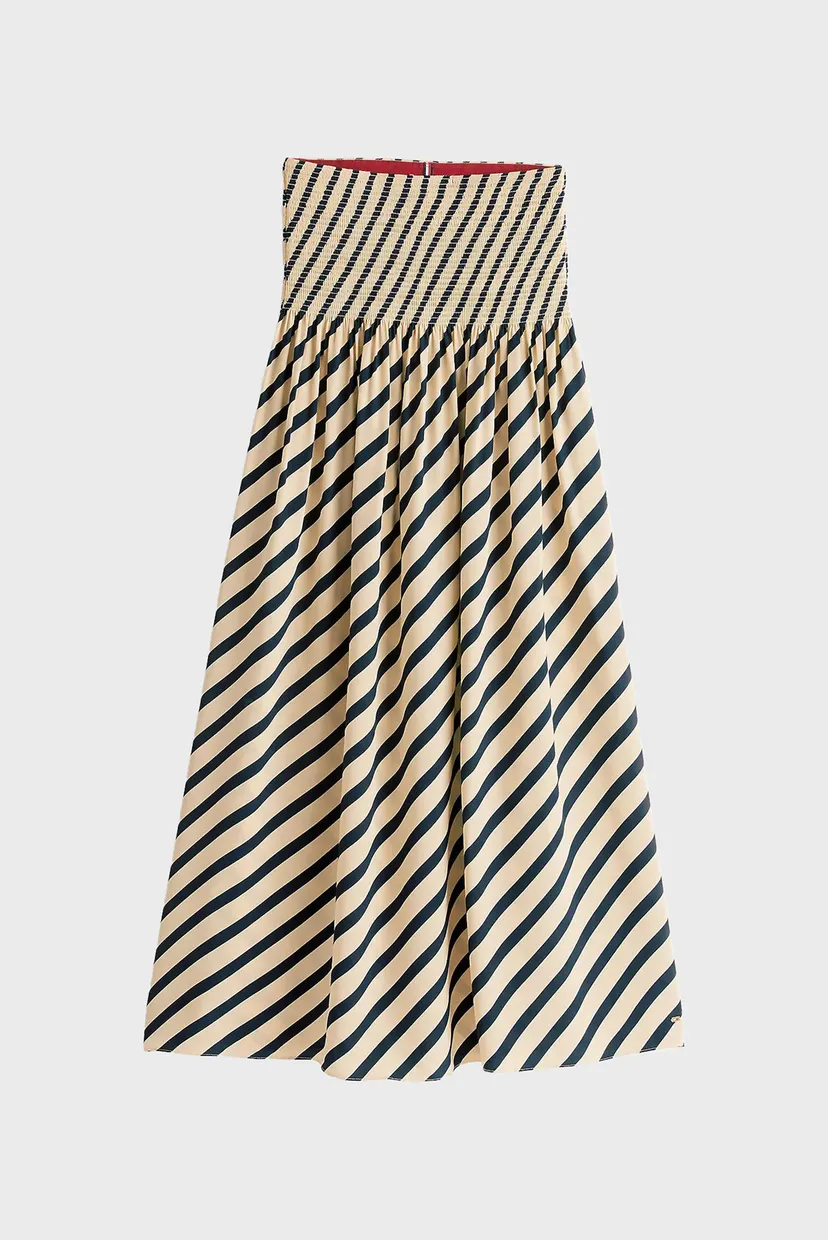 Жіноча бежева спідниця у смужку TH X SRG LONG FLUID BRETON SKIRT 6