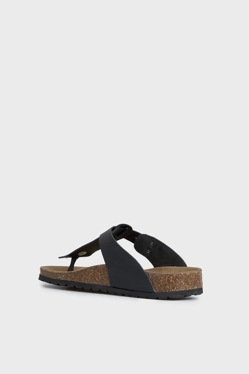 Женские черные кожаные вьетнамки Larissa 5