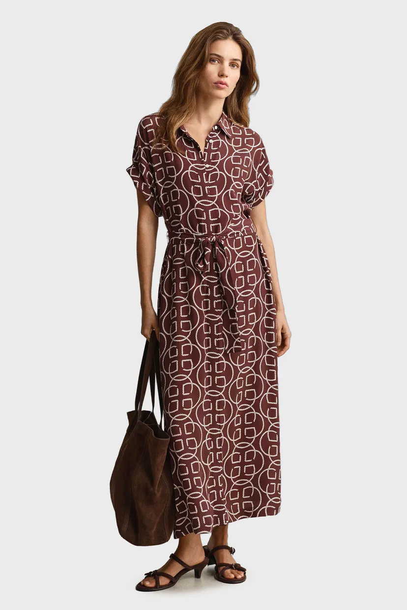 Жіноча коричнева сукня з візерунком MONOGRAM 5