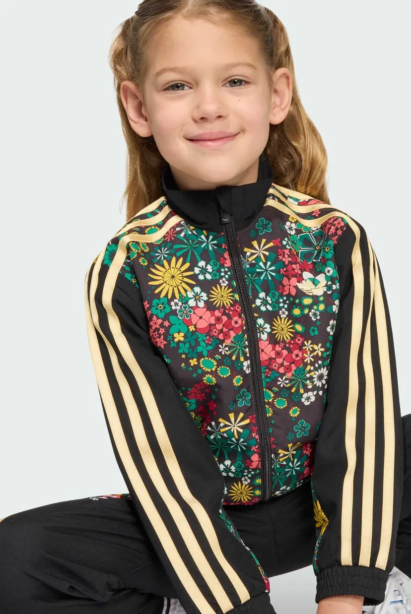 Дитячий чорний спортивний костюм з візерунком (кофта, штани) adidas Originals x Liberty London 4