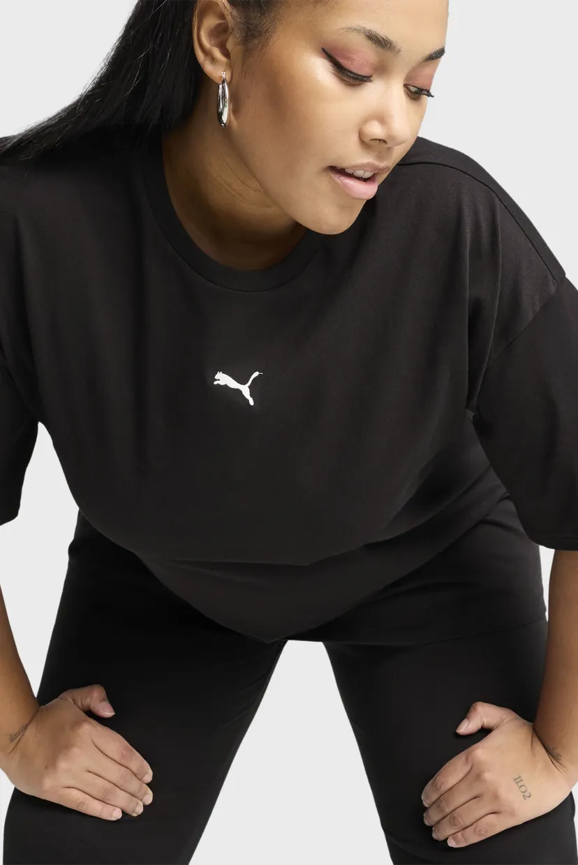 Жіноча чорна футболка ESS Relaxed Tee Women 4