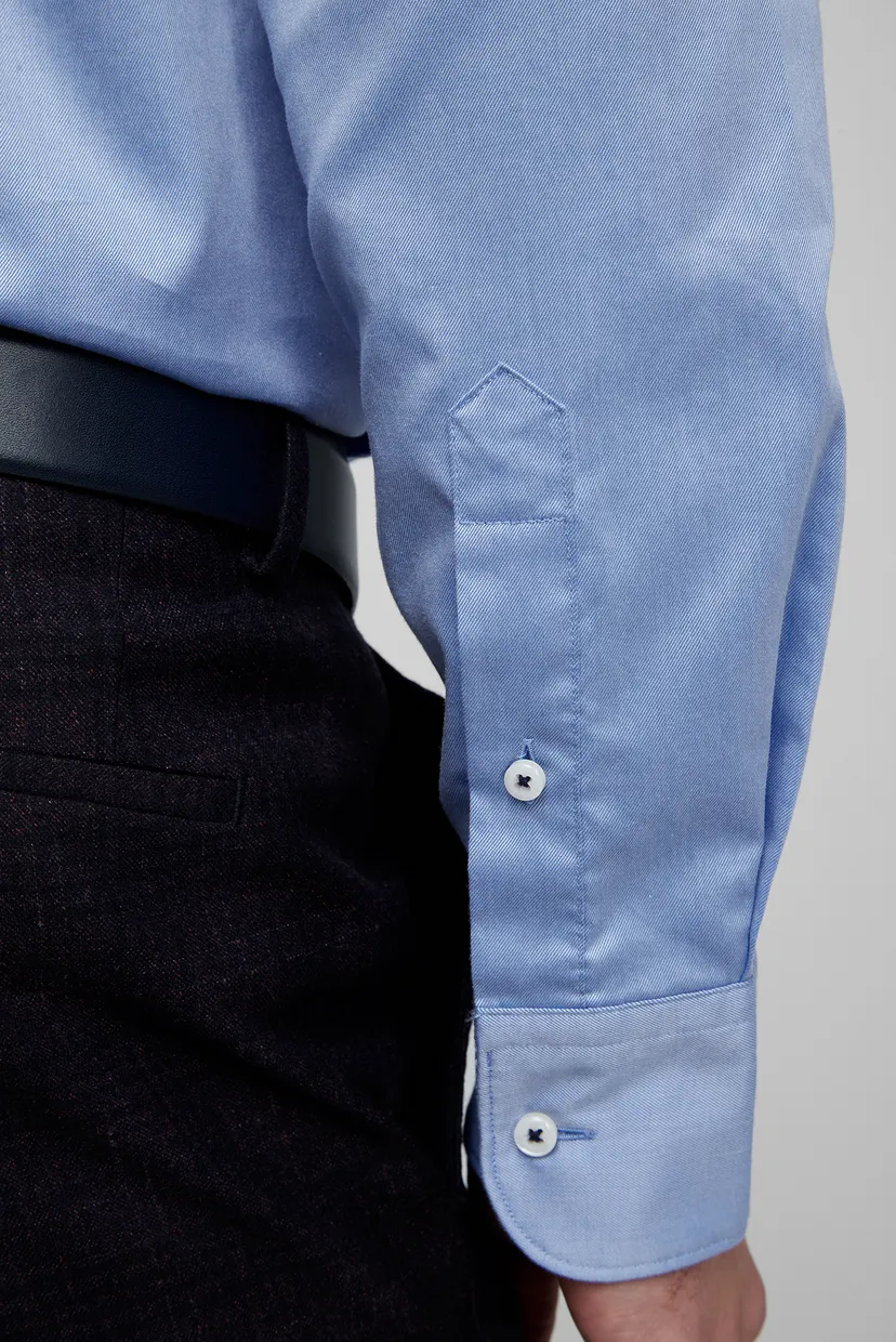 Мужская голубая рубашка SLIM FIT 3