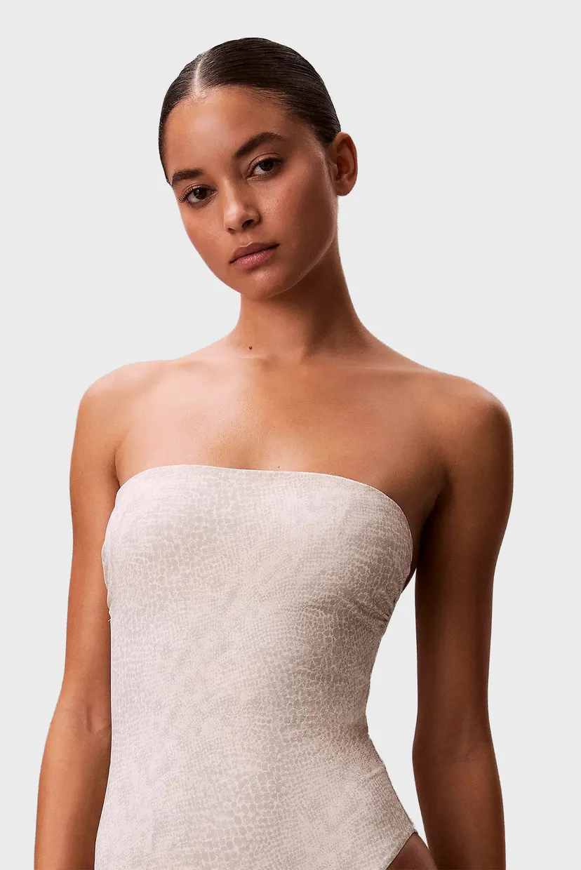 Женский серый купальник с узором BANDEAU 5