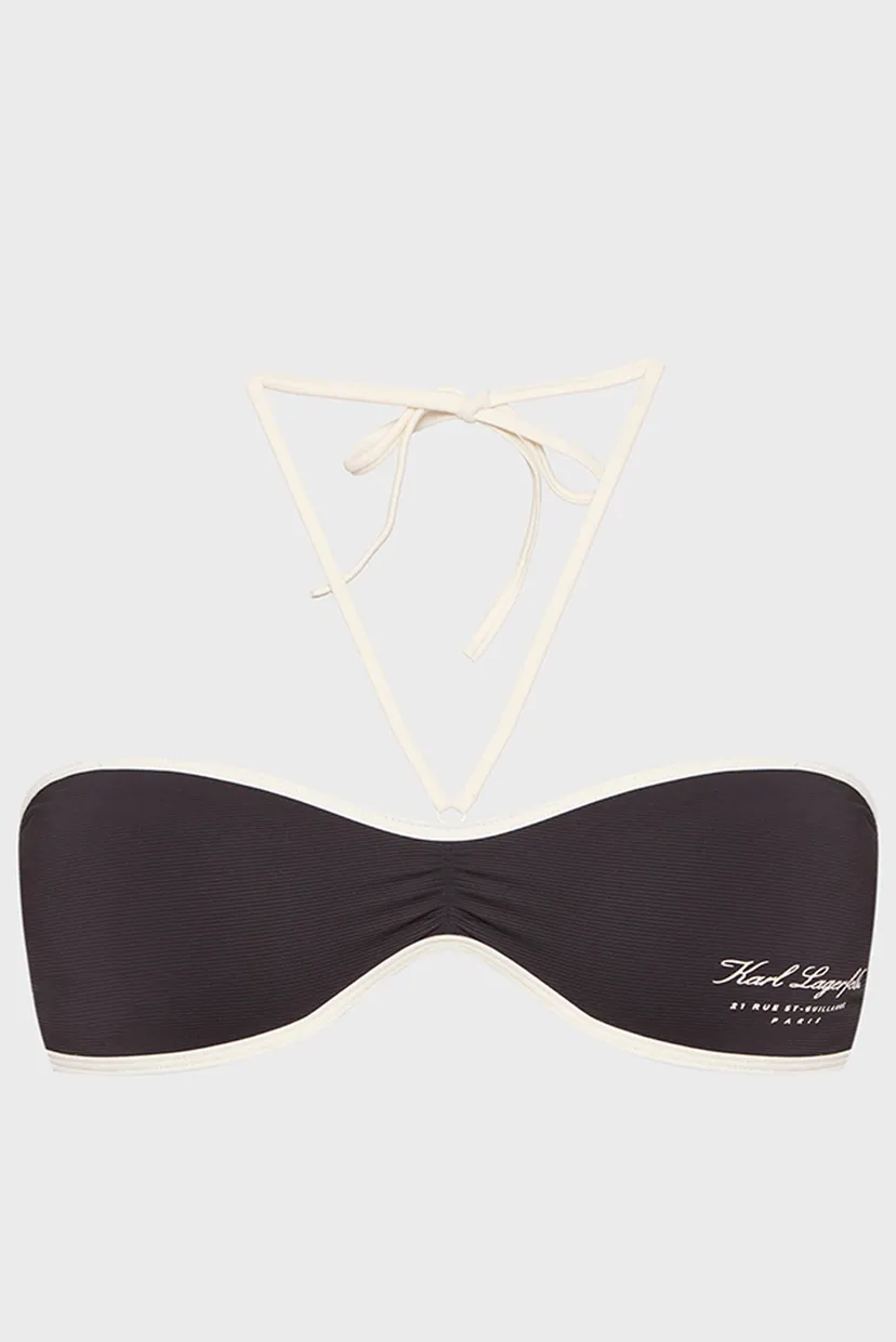 Женский черный лиф от купальника HOTEL KARL RIB HALTER BANDEAU 4