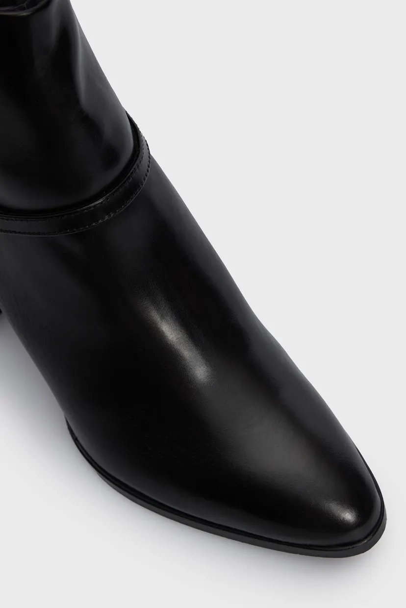 Жіночі чорні шкіряні ботильйони ANKLE BOOT 55 W/HW LTH 4