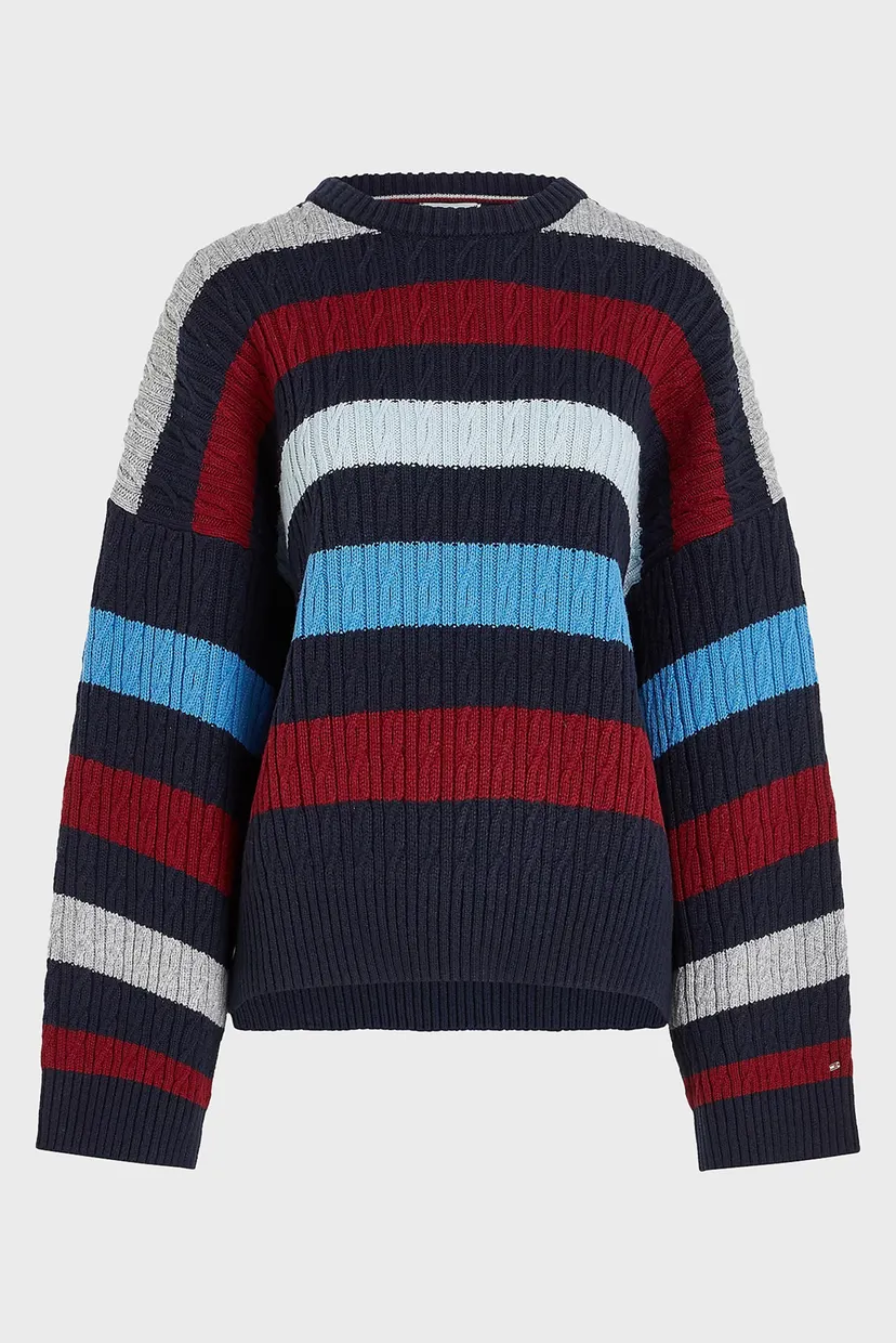 Женский свитер в полоску CABLE RWB STRIPE 5