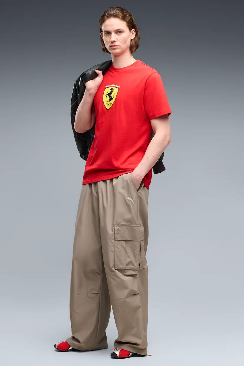 Мужская красная футболка Scuderia Ferrari Coloured Shield Tee Men 3
