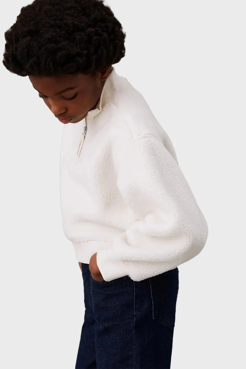 Детская белая спортивная кофта SHERPA FLEECE ZIP UP HWK 3