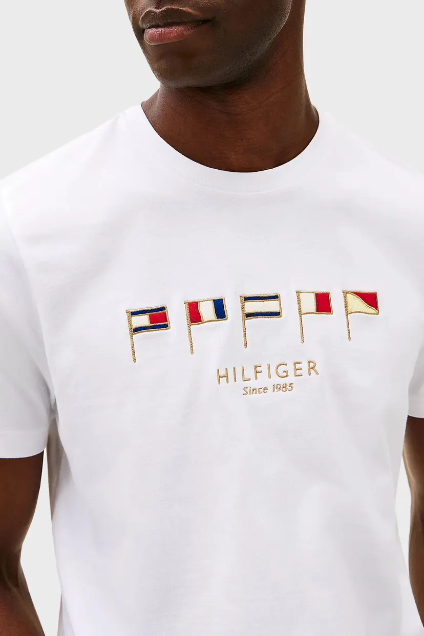 Чоловіча біла футболка HILFIGER MULTI FLAGS 4