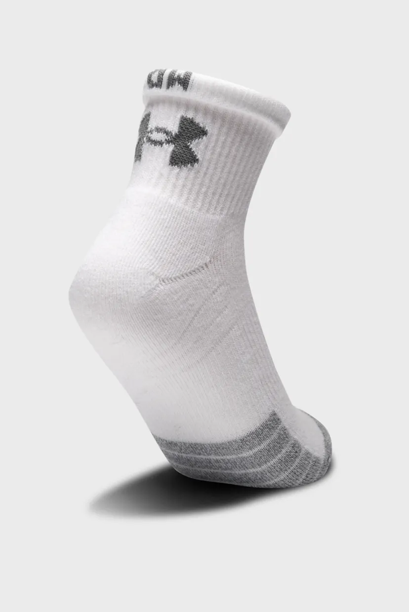 Белые носки (3 пары) UA Heatgear Quarter 4