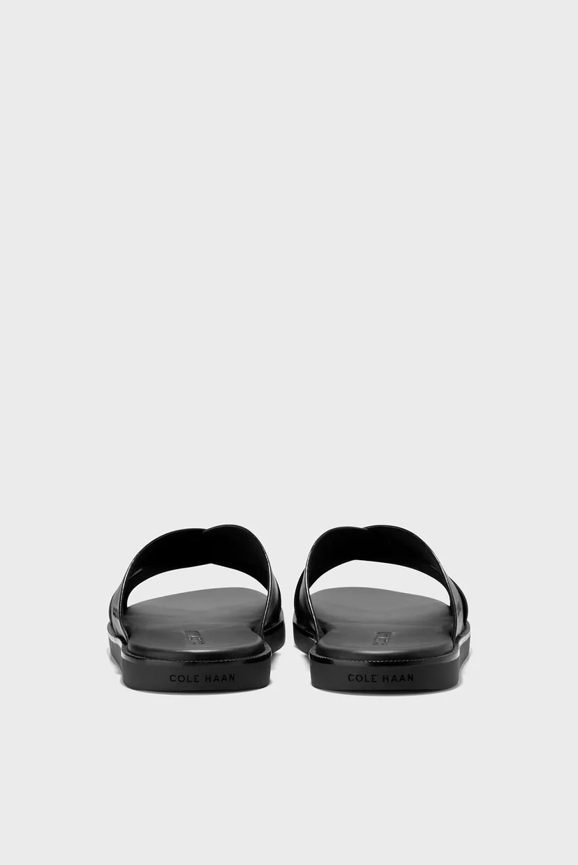 Чоловічі чорні шкіряні слайдери Nantucket Cross Strap 4
