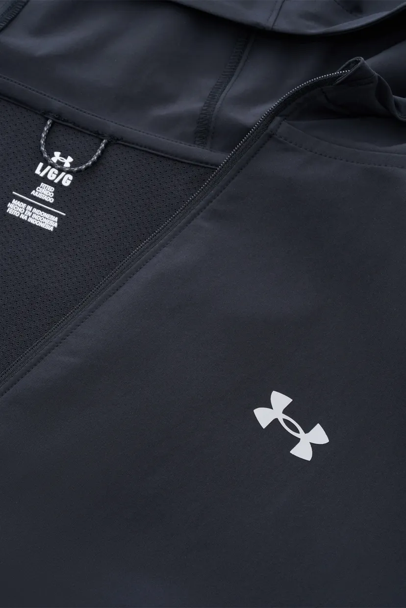 Мужская чорная ветровка UA Velociti Storm Hooded Jkt 4