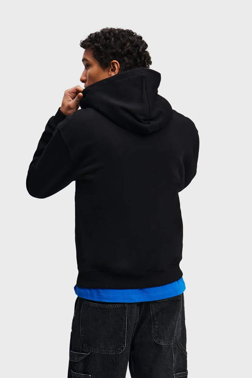 Чоловіче чорне худі KLJ REG BOX LOGO ZIP HOODIE 3