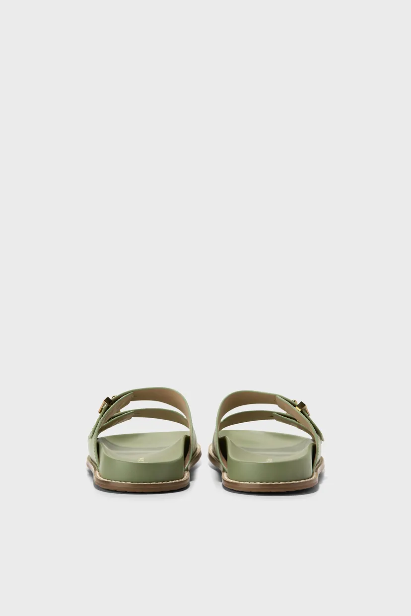 Женские зеленые кожаные слайдеры Marisol Footbed Sandal 5