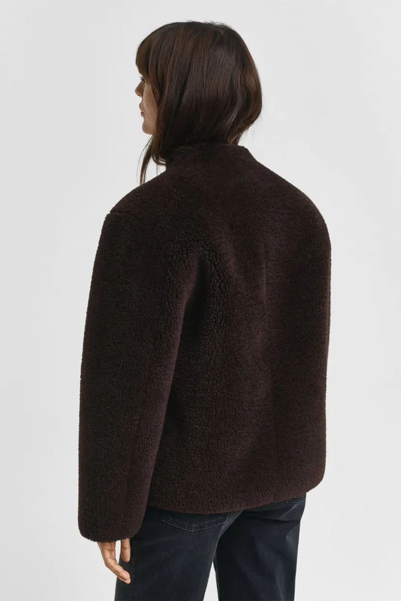 Жіноча темно-коричнева шуба FAUX SHEARLING JACKET 3