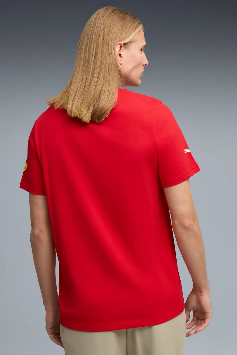 Чоловіча червона футболка Scuderia Ferrari Tonal Shield Tee Men 3