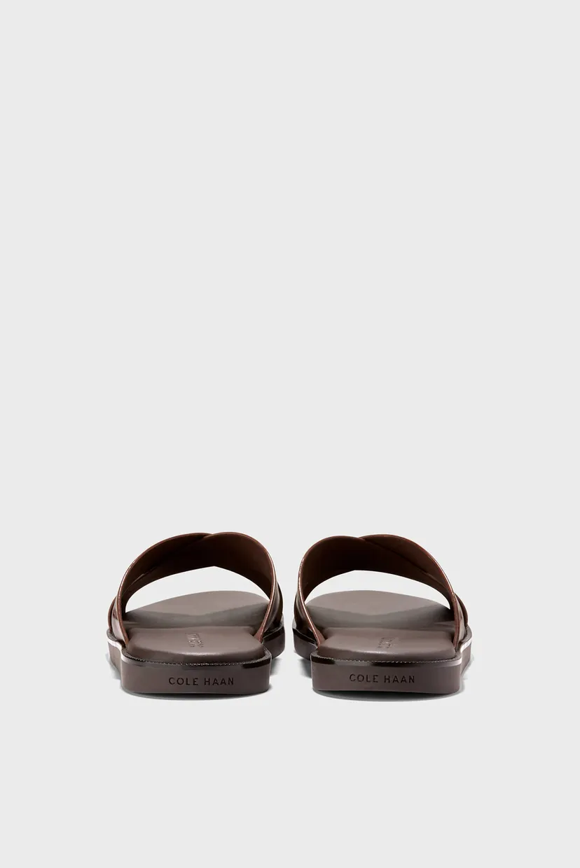 Чоловічі коричневі шкіряні слайдери Nantucket Cross Strap 4