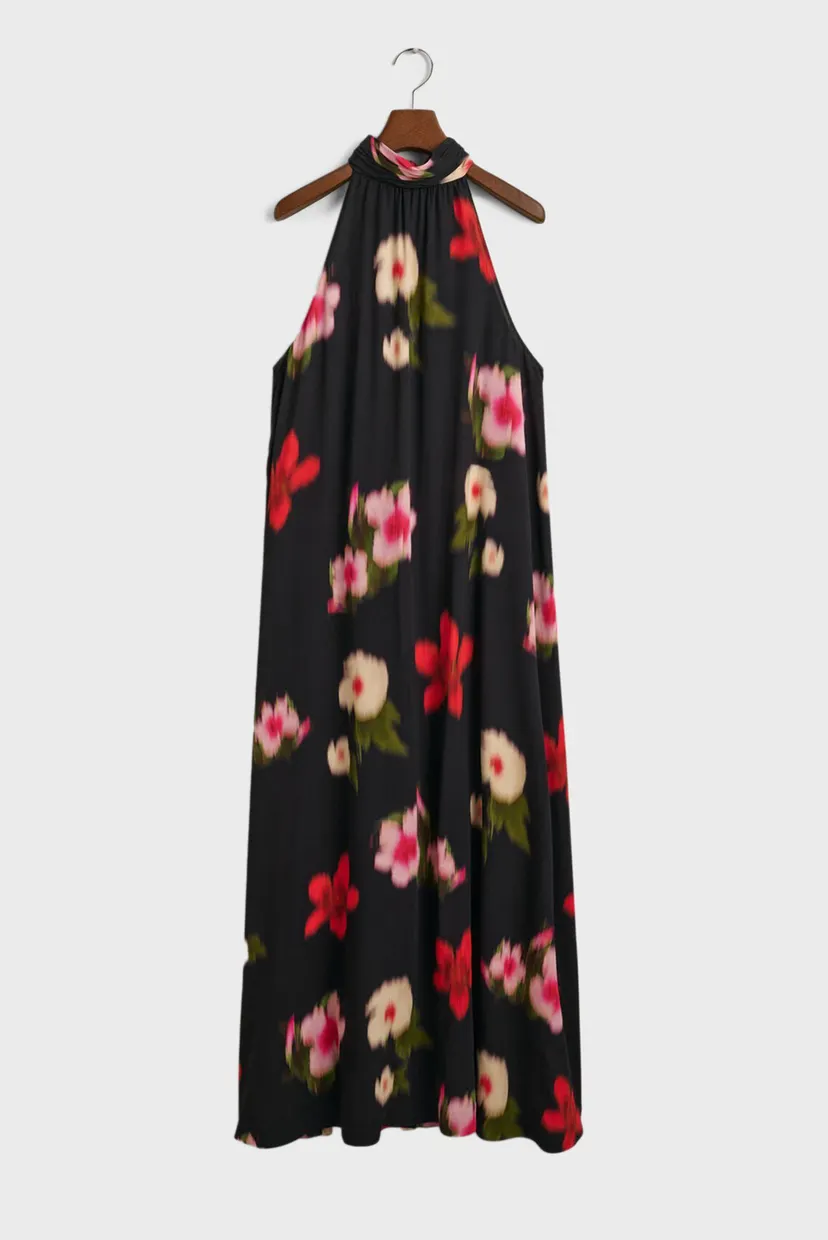 Жіноча чорна сукня з візерунком FLORAL PRINT HALTERNECK 5
