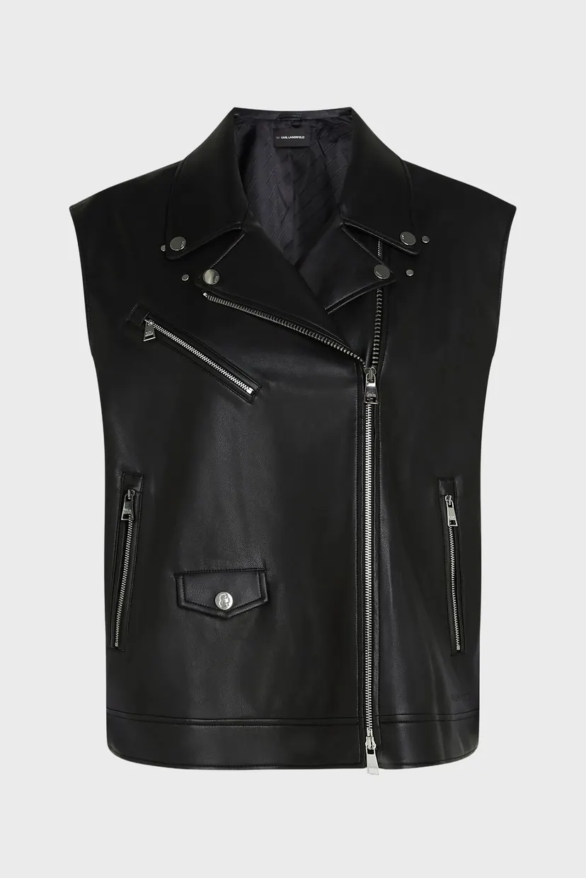 Женский черный жилет Biker Gilet 5