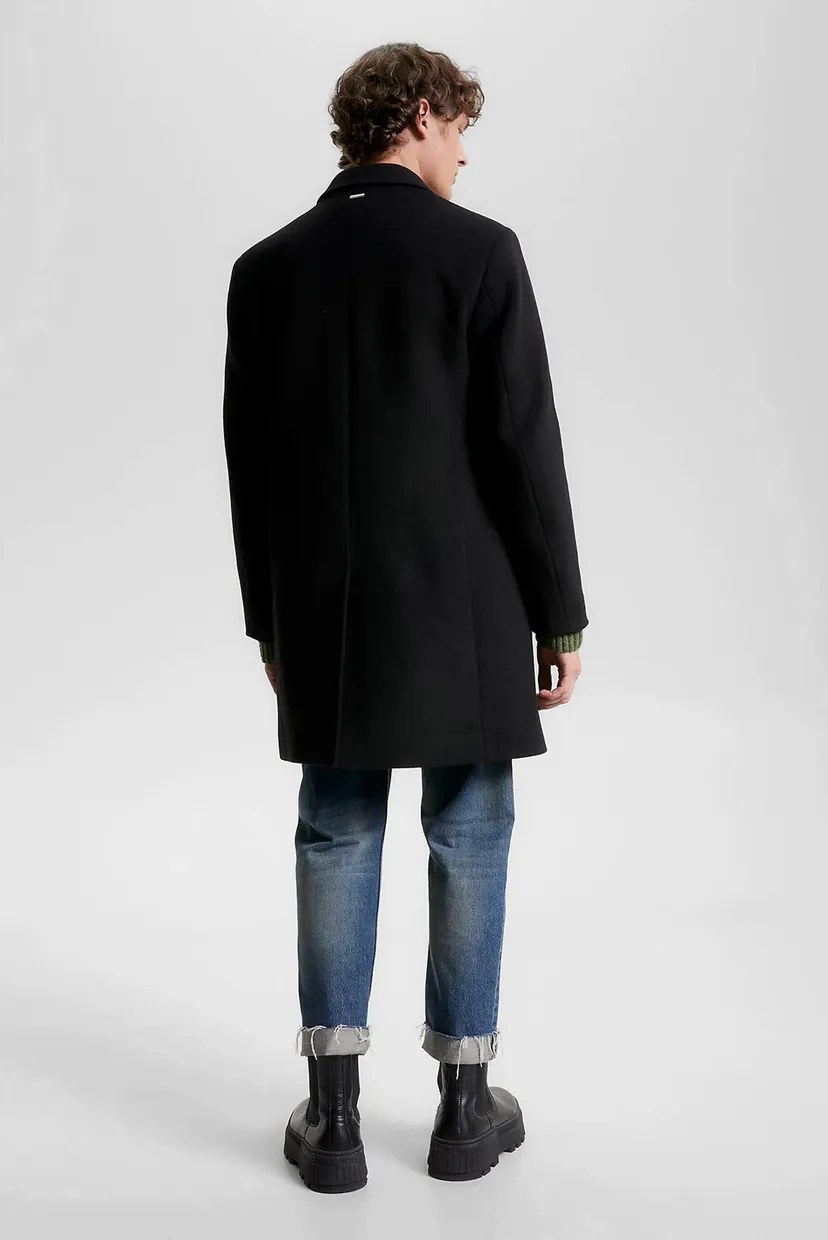 Мужское черное шерстяное пальто DC WOOL MIX COAT 3