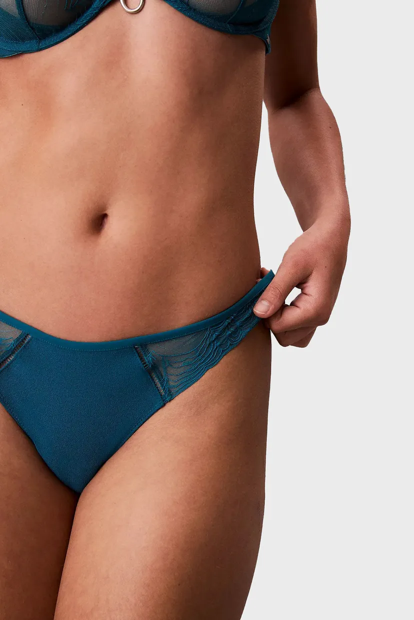 Женские бирюзовые трусики THONG 4