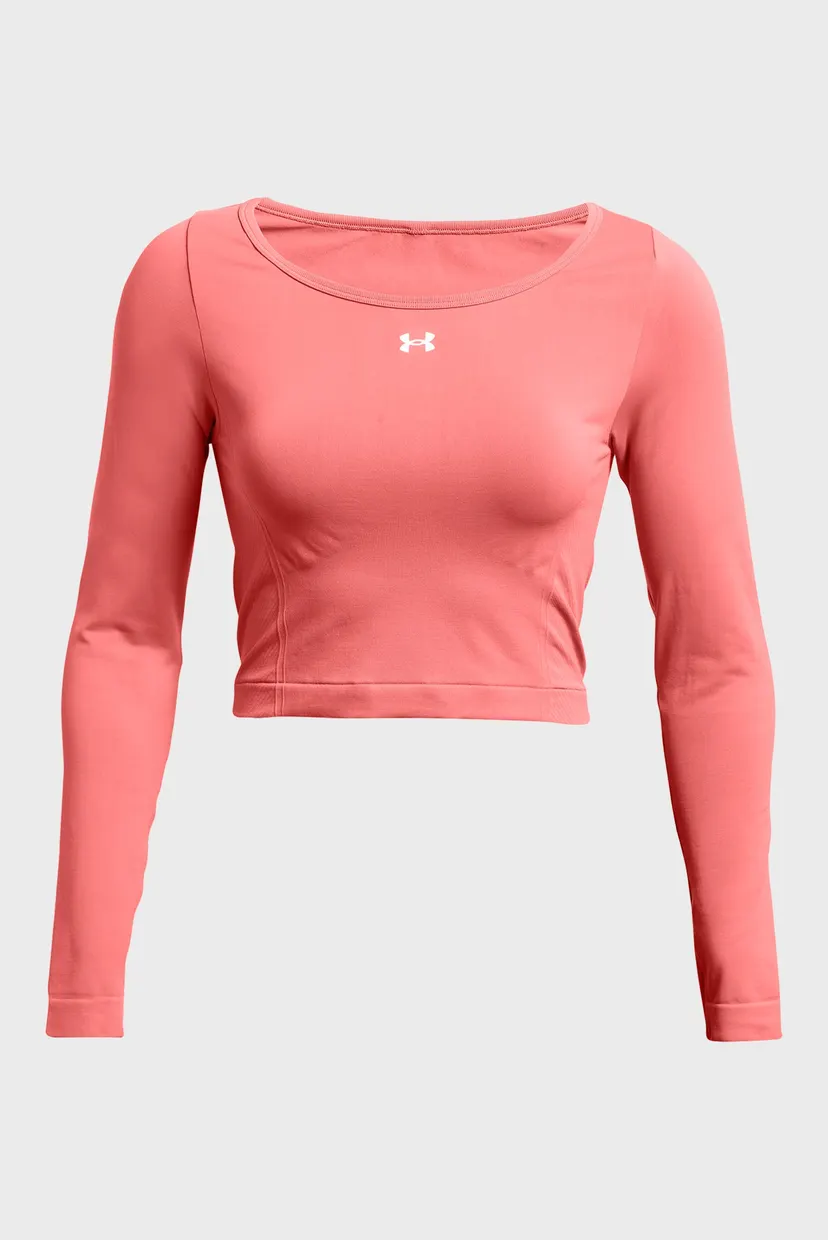 Женский коралловый лонгслив UA Train Seamless LS 4