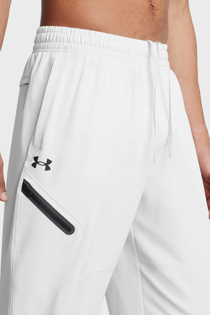 Мужские белые спортивные брюки UA Unstoppable Woven Jogger 4