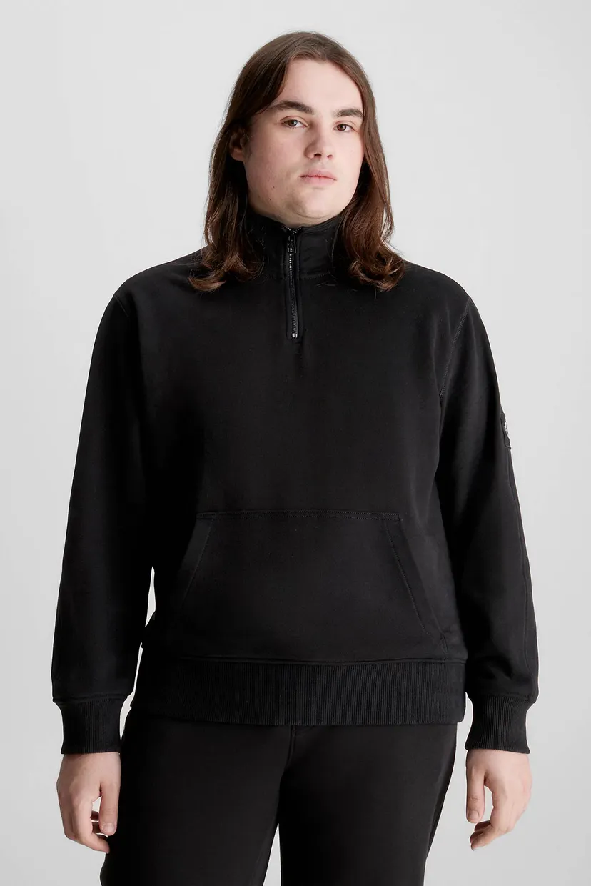 Мужская черная спортивная кофта BADGE HALF ZIP HWK Calvin Klein