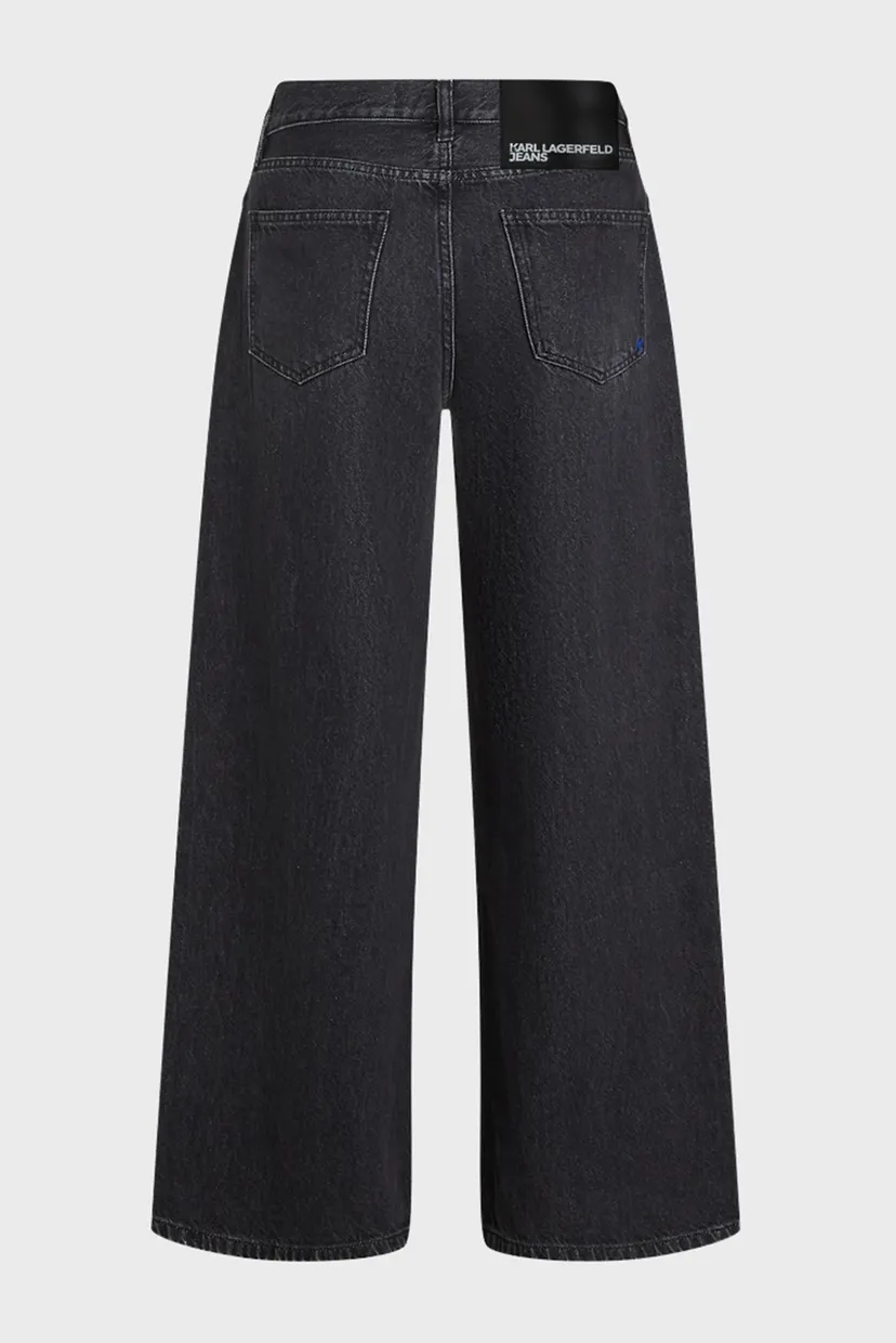 Женские черные джинсы wide leg 6