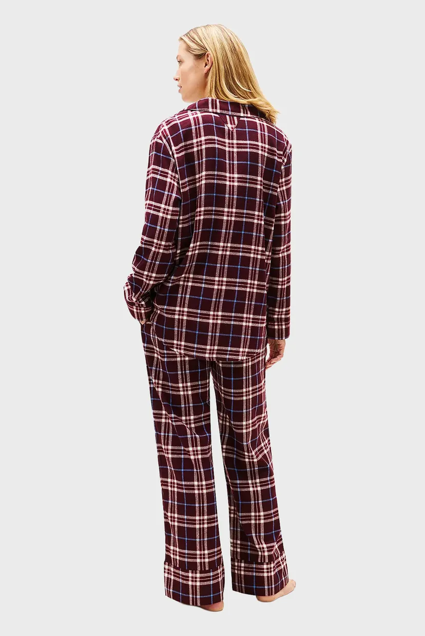 Женская пижама в клетку (рубашка, брюки)  LS FLNL SHIRT PJ PANTS SET 3