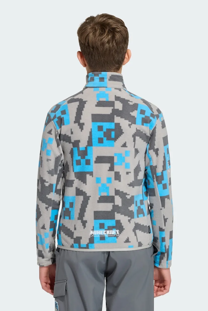 Детская серая спортивная кофта с узором Adidas Minecraft Terrex CLIMAWARM Full-zip Fleece 5