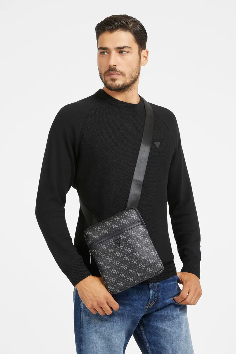 Мужская черная сумка с узором VEZZOLA SMART Guess HMEVZLP2223 — MD