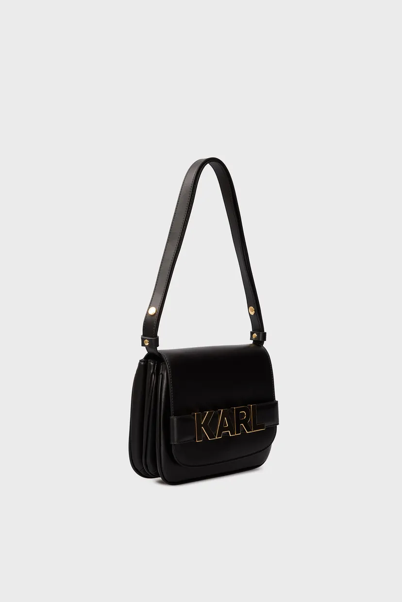 Жіноча чорна сумка K LETTERS FLAP CROSSBODY 3