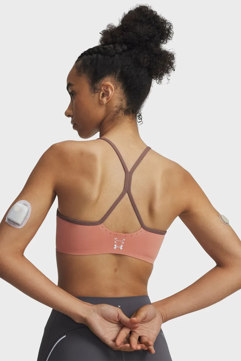 Женский розовый топ UA Halo Bonded Bra 3