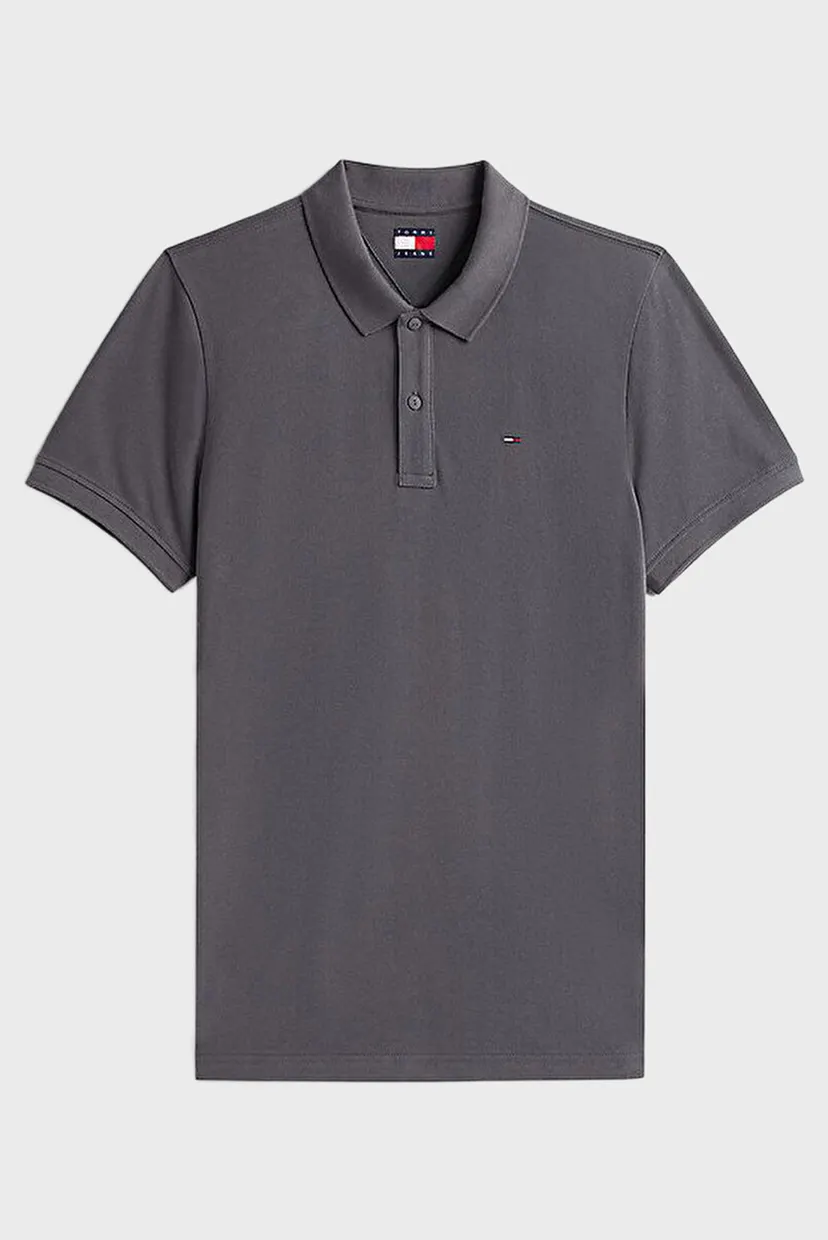 Чоловіче сіре поло SLIM PLACKET 5