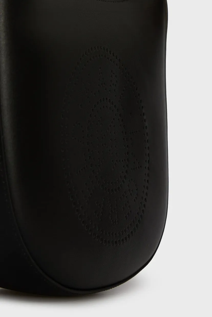Жіноча чорна шкіряна сумка k circle moon shb perforated 6