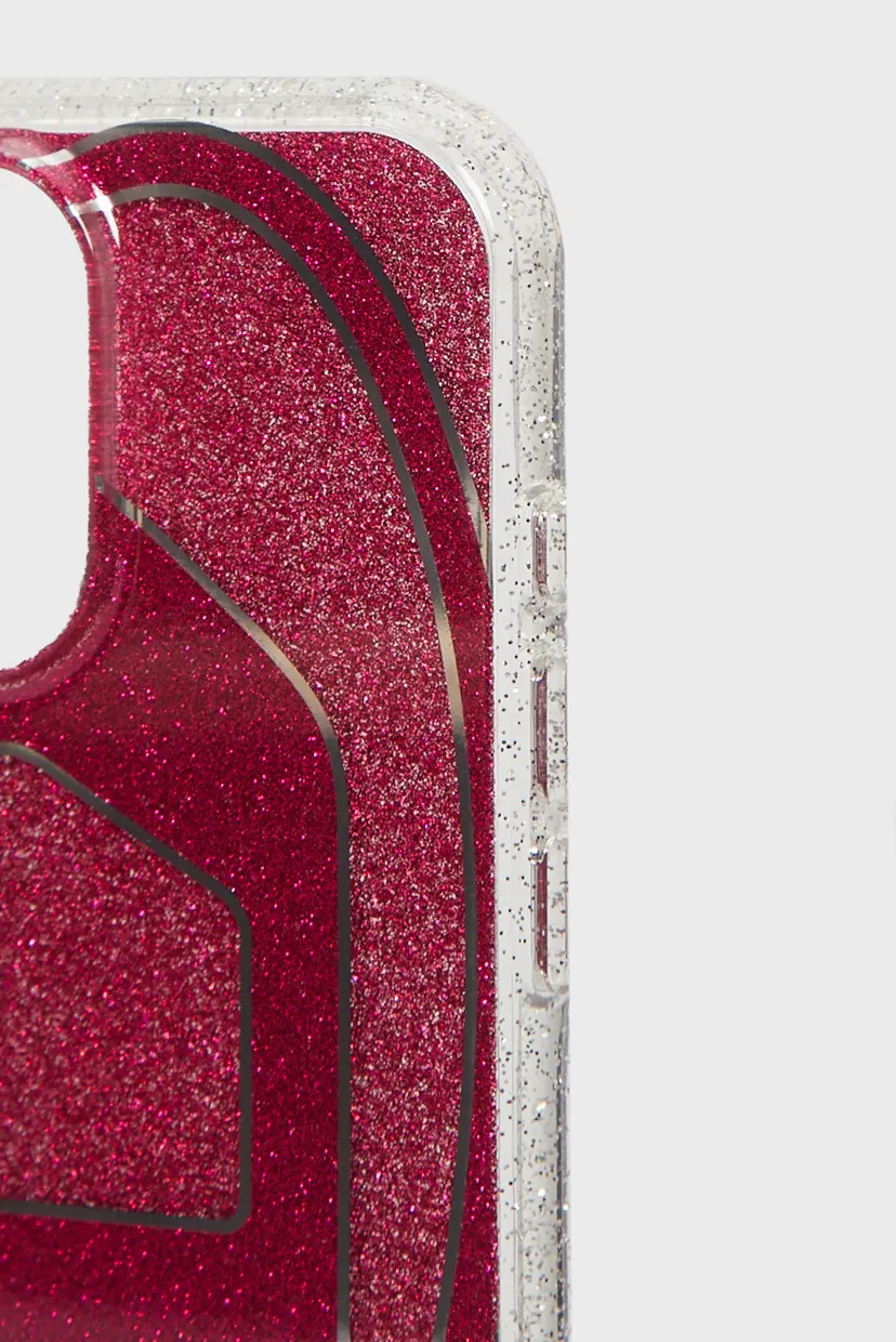 Розовый чехол для телефона Diesel Oval D Glitter Case FW24 for iPhone 16 Pro Max 3