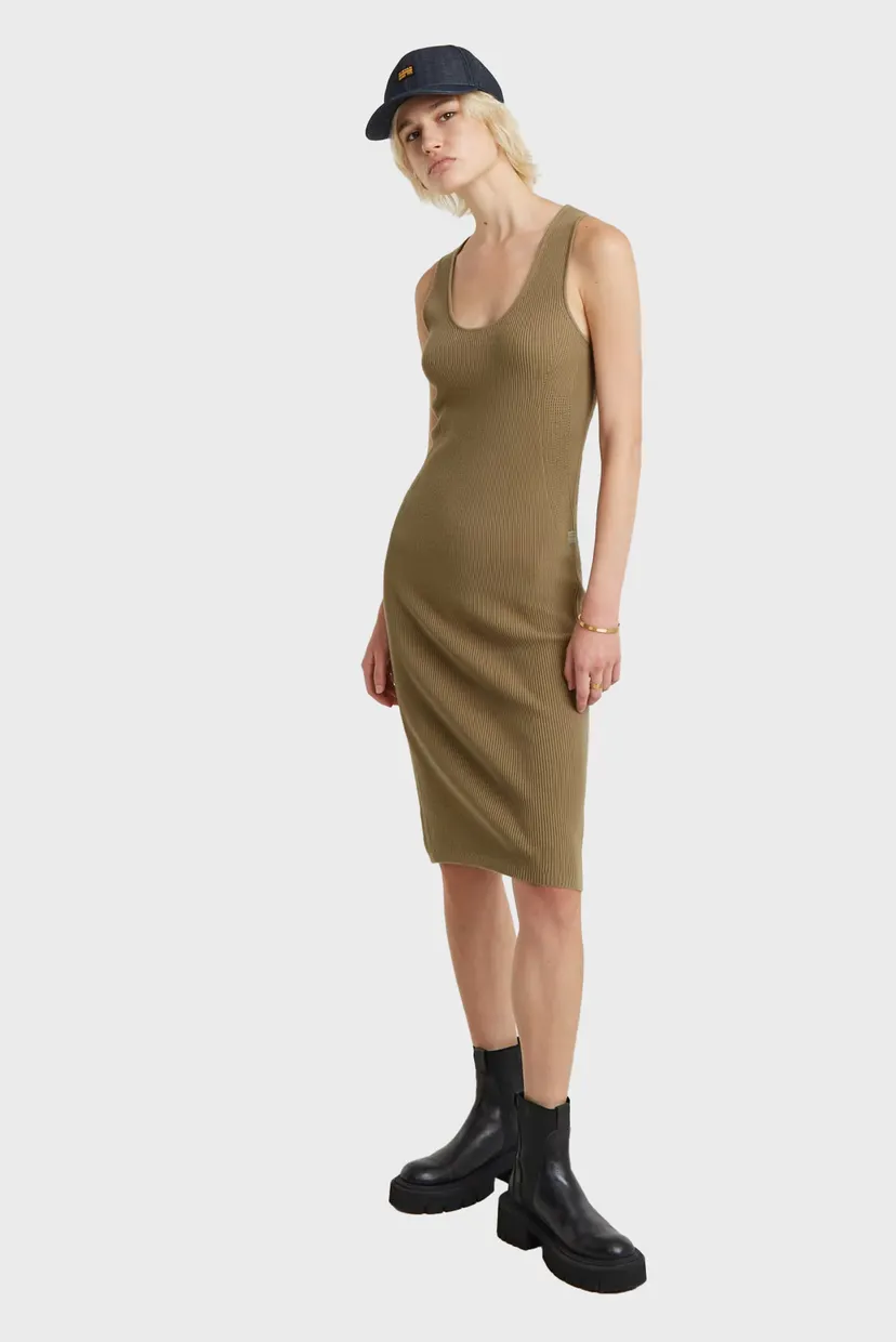 Жіноча оливкова сукня Bodycon ribbed knitted tank dress wmn 3