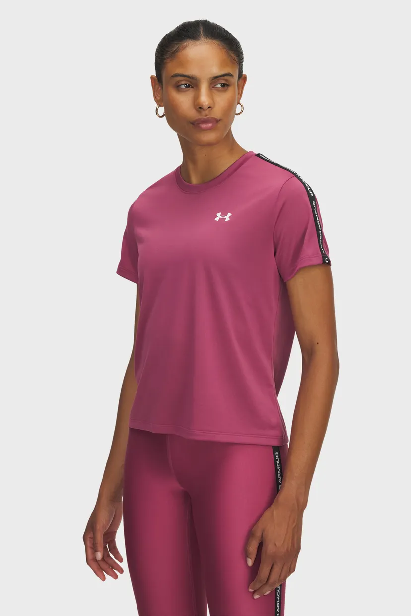 Жіноча рожева футболка UA Tech WM Tape SS Under Armour 6003915-659