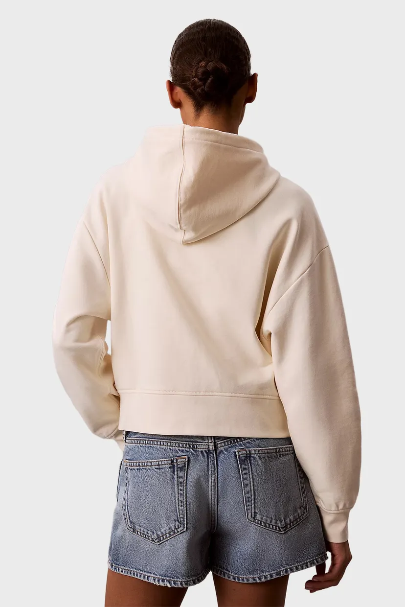 Женское белое худи MONOGRAM TERRY 3