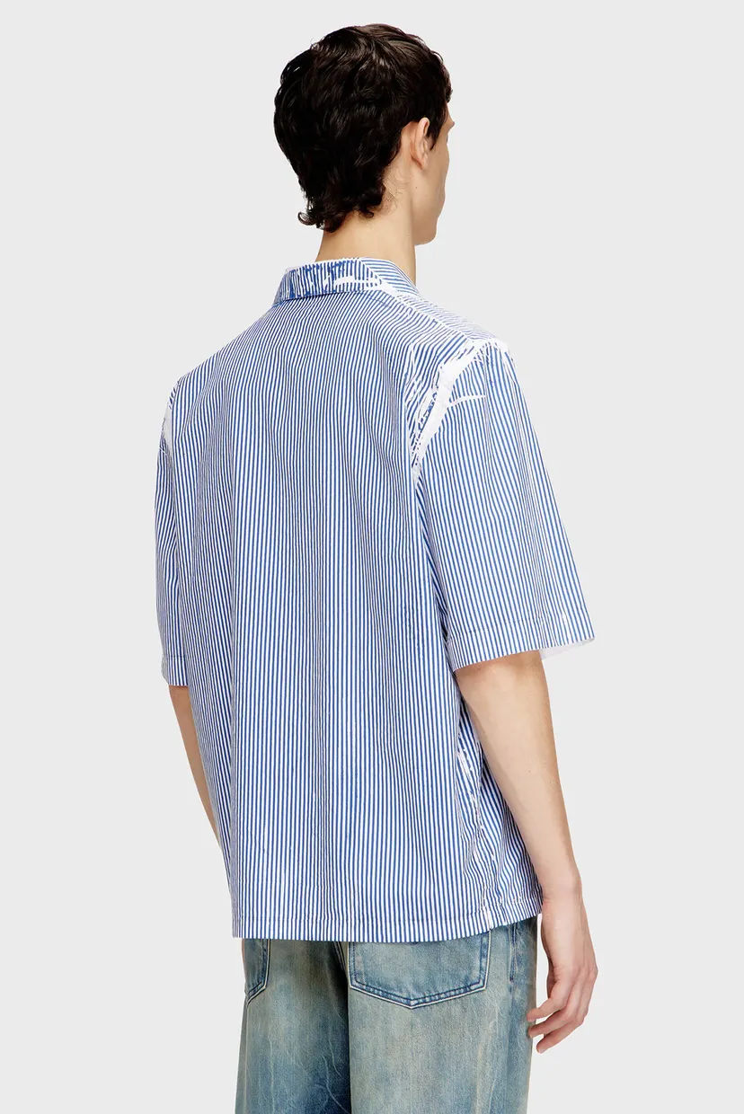 Мужская голубая рубашка в полоску CAMICIA 3