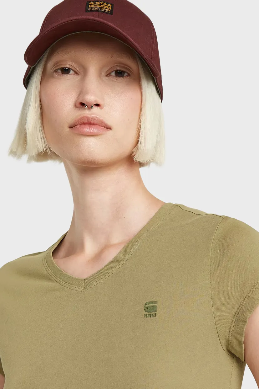 Жіноча оливкова футболка Eyben slim 5