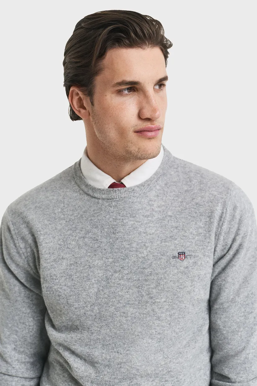 Чоловічий сірий вовняний джемпер SUPERFINE LAMBSWOOL C-NECK 4